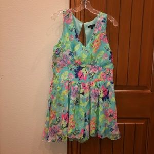 colorful floral mini dress